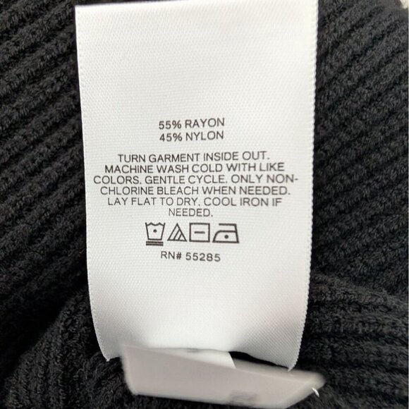 NEW Express Ribbed Maxi Dress Womens Size Medium Black Stretch V Neck Long - Picture 8 of 12